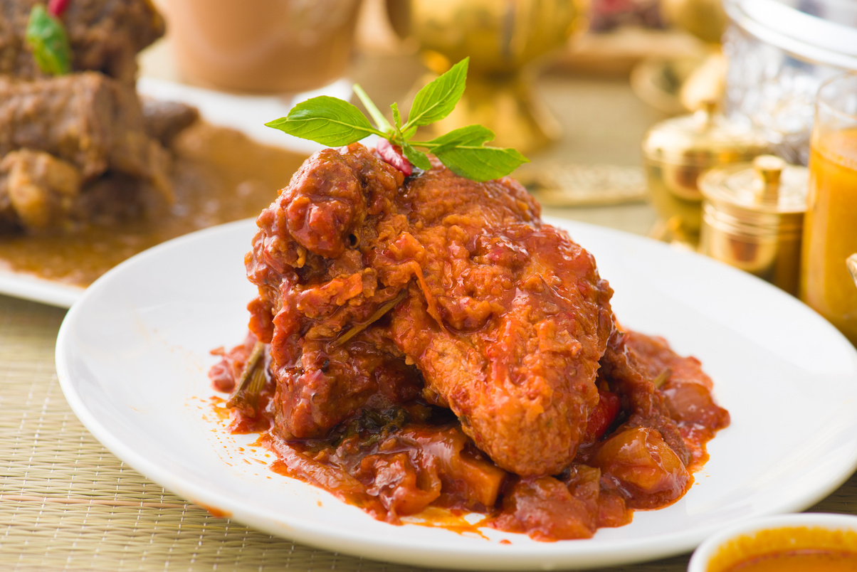 curry chicken rendang cooked in indian style